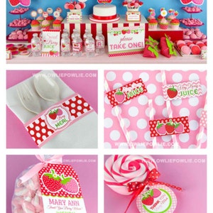 Strawberry BABY Shower Party Printable Package & Invitation, girl baby shower decorations, strawberry party decor, berry baby shower invites image 6