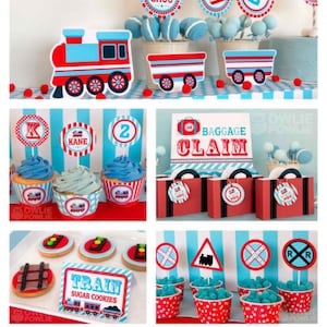 Train BIRTHDAY Party Printable Package & Invitation, choo choo birthday, train birthday decorations, train party supplies, train party deco image 2