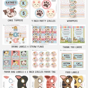 Cat Adoption BIRTHDAY Party, EDITABLE Printable Package &amp; Invitation ...