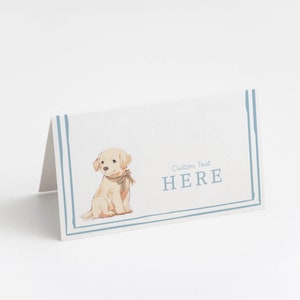 Tentes de nourriture pour chiots aquarelles modifiables, décorations d'anniversaire pour chiot Pawty, fête de chiot pour garçon, anniversaire sur le thème chien, téléchargement immédiat corjl