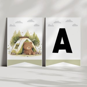 Happy Camper Geburtstagsbanner, ein glücklicher Camper, Junge erster Geburtstag, Camping Partydekorationen, bearbeitbare Vorlage, Sofort Download