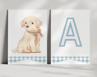 Editable Watercolor Puppy Birthday Banner, Puppy Pawty  Birthday Decorations, Dog Theme Birthday, instant download , golden retriever dog