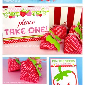 Strawberry BABY Shower Party Printable Package & Invitation, girl baby shower decorations, strawberry party decor, berry baby shower invites image 7