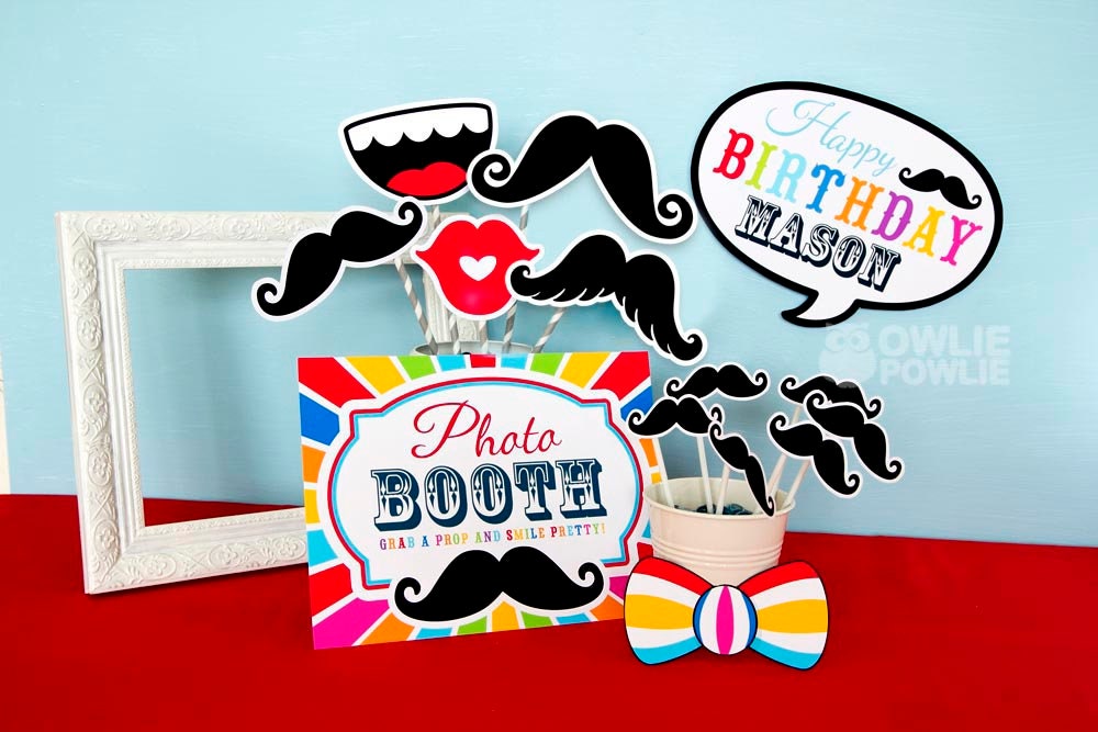 Mustache BIRTHDAY Party Printable Package &amp; Invitation | Etsy