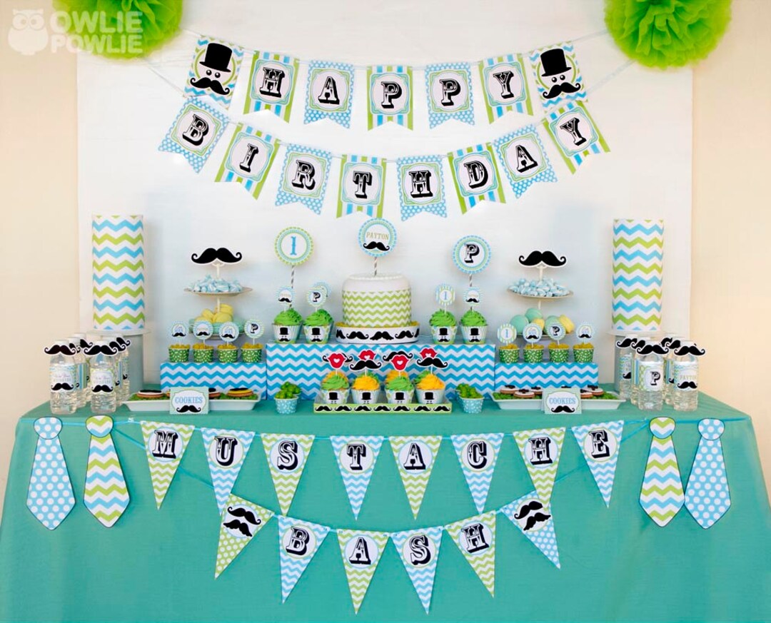 Little Man Mustache BIRTHDAY Party Printable Package & - Etsy