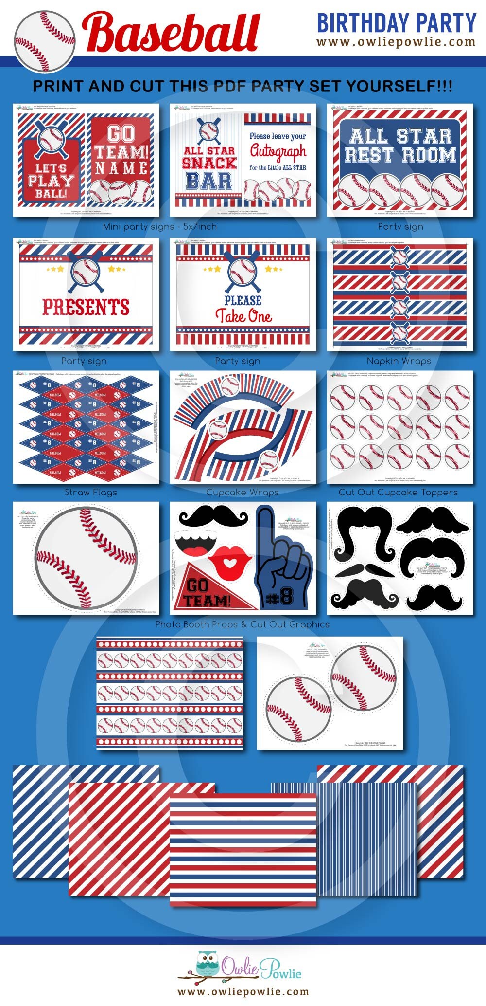 Baseball BIRTHDAY Party Printable Package &amp; Invitation | Etsy