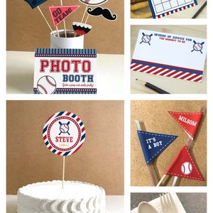 Baseball BABY Shower Party Printable Package & Invitation, little slugger baby shower decorations, baseball baby shower, Instant download image 3