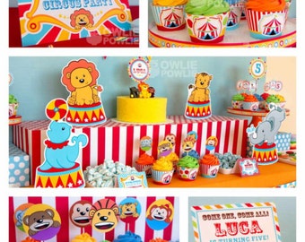 Circus BIRTHDAY Party Printable Package & Invitation, circus party decorations, circus invitation, circus party, circus carnival theme party