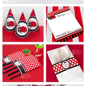Lady Bug BABY Shower Party Printable Package & Invitation image 3