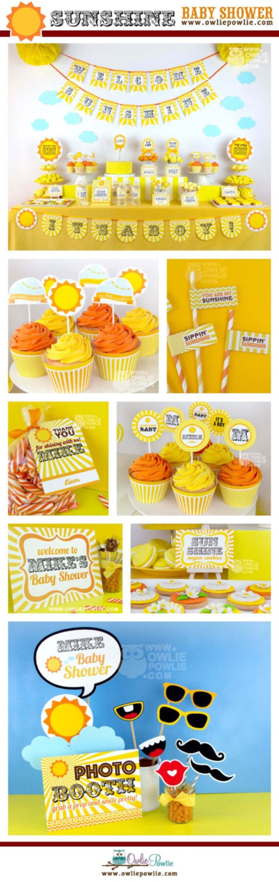 My Sunshine BABY Shower Party Printable Package & Invitation, little sunshine baby shower, ray of sunshine baby shower invitation printables Il_570xn