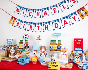 Puppy adoption BIRTHDAY Party, EDITABLE Printable Package & Invitation, dog birthday pawty, puppy pawty decorations, dog themed party