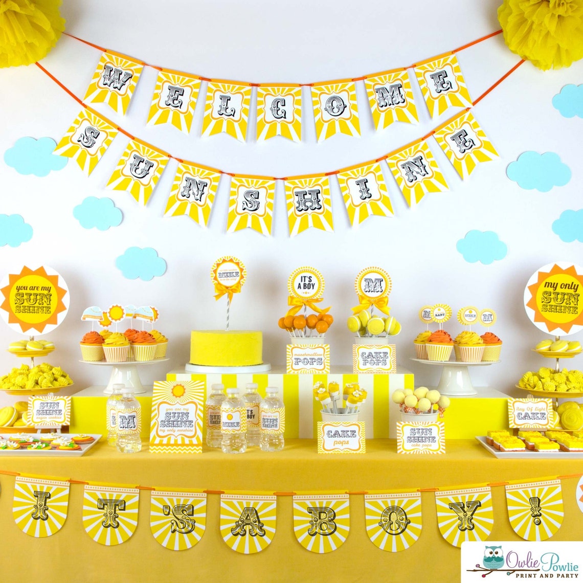 My Sunshine BABY Shower Party Printable Package &amp; Invitation - Etsy