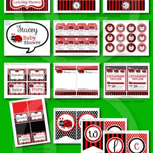 Lady Bug BABY Shower Party Printable Package & Invitation image 9