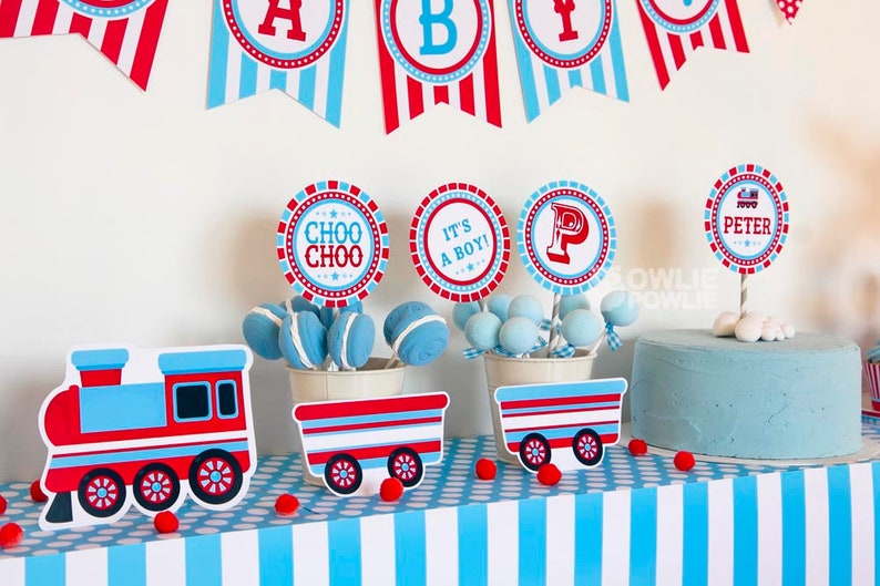 Train BABY Shower Party Printable Package & Invitation, train ticket invitation, choo choo invitation, train baby shower decorations image 6