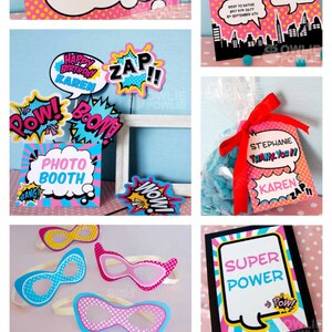 Girl Superhero BIRTHDAY Party Printable Package &amp; Invitation, EDITABLE ...