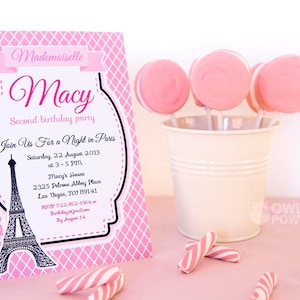 Paris BIRTHDAY Party Printable Package & Invitation, paris theme party, paris party decorations, oh la la decor, paris first birthday image 4