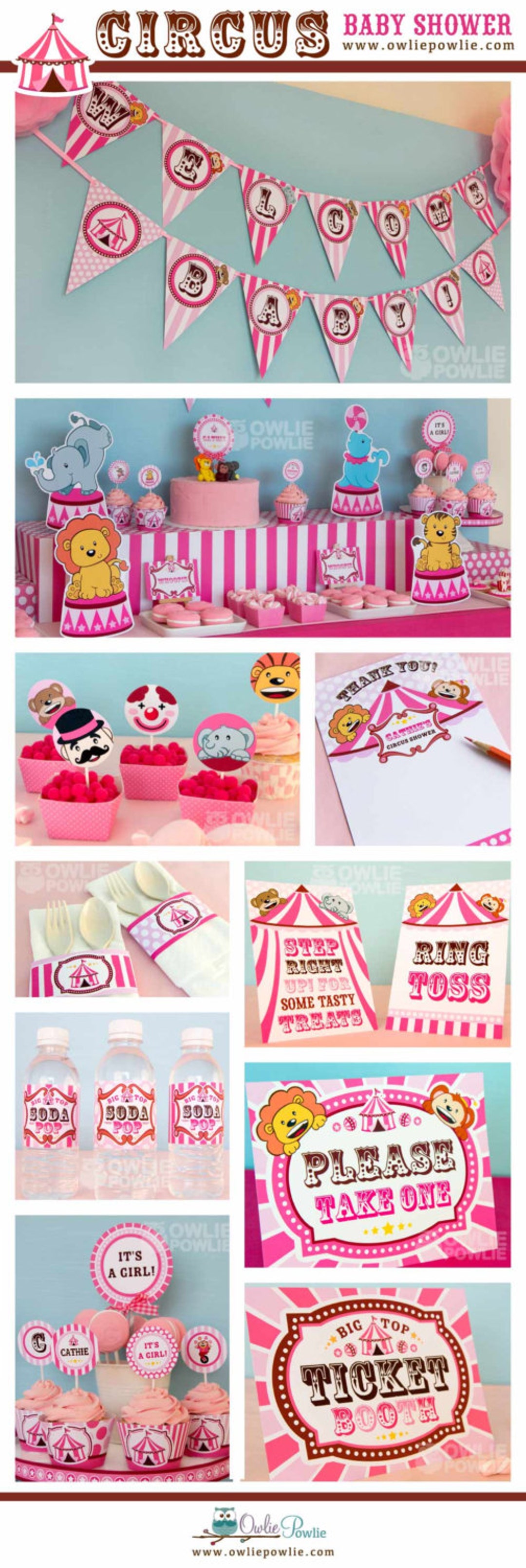 Circus BABY Shower Party Printable Package &amp; Invitation, Circus Party ...