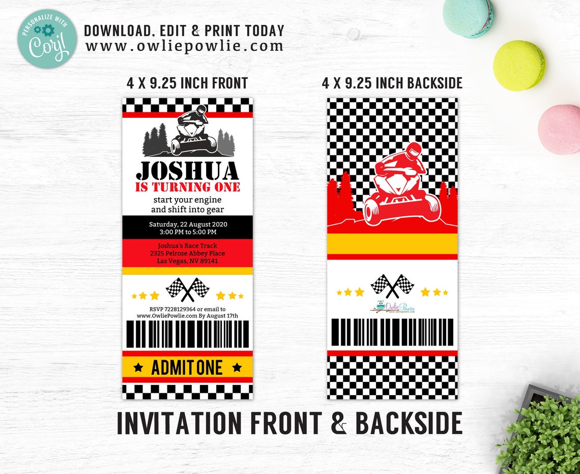 ATV Quad Birthday Decorations EDITABLE printable ATV Etsy