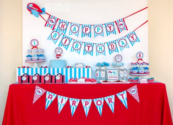 Airplane BIRTHDAY Party Printable Package & Invitation - Etsy