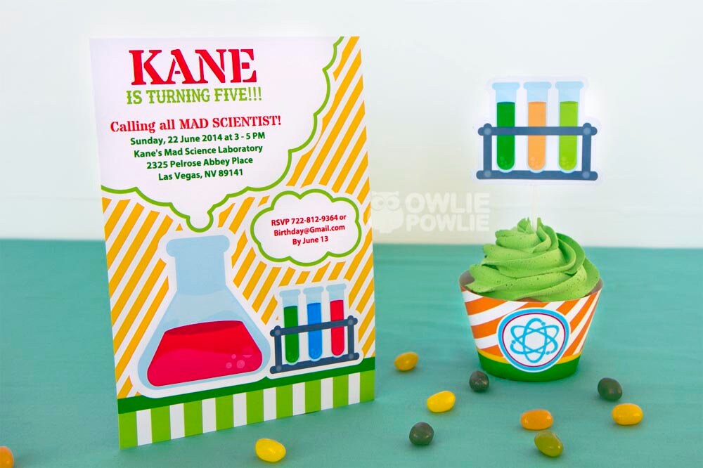 Science BIRTHDAY Party Printable Package &amp; Invitation | Etsy