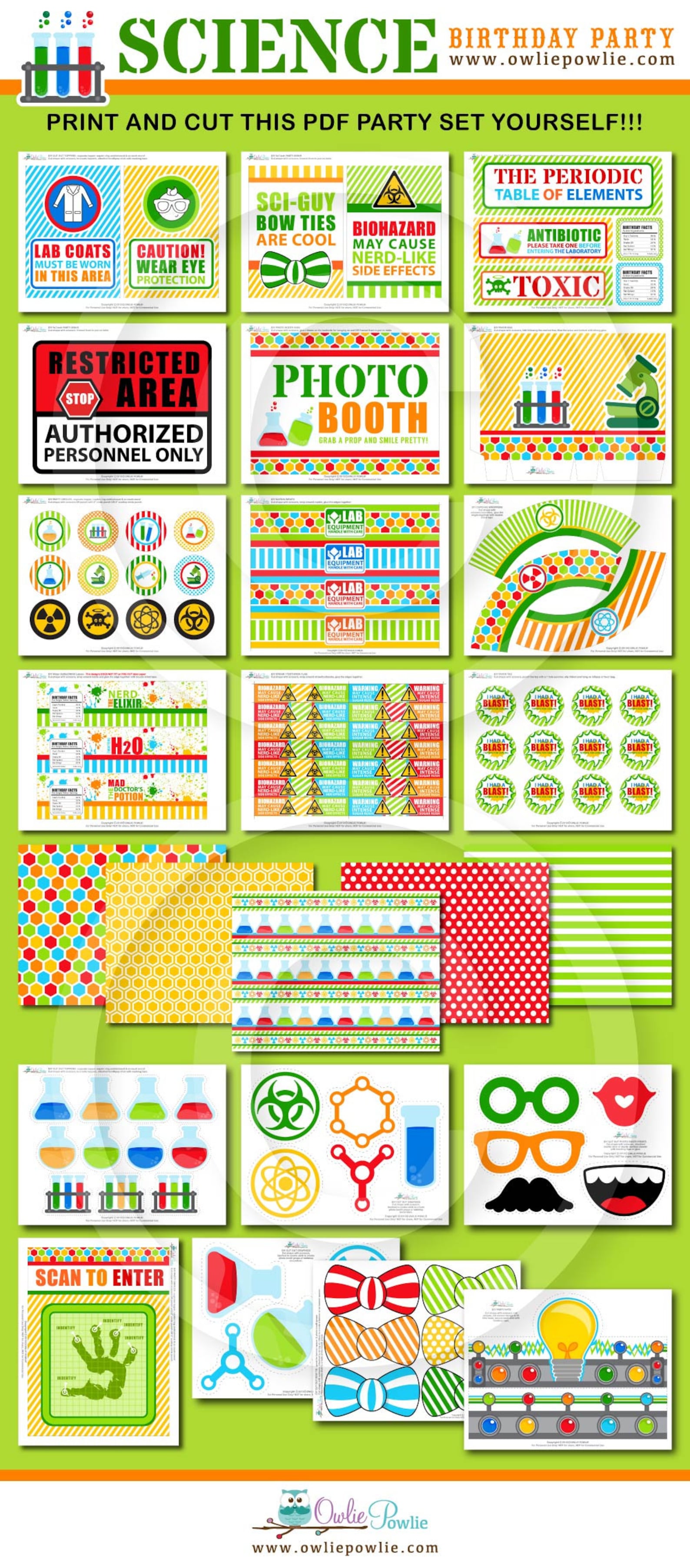 Science BIRTHDAY Party Printable Package &amp; Invitation - Etsy