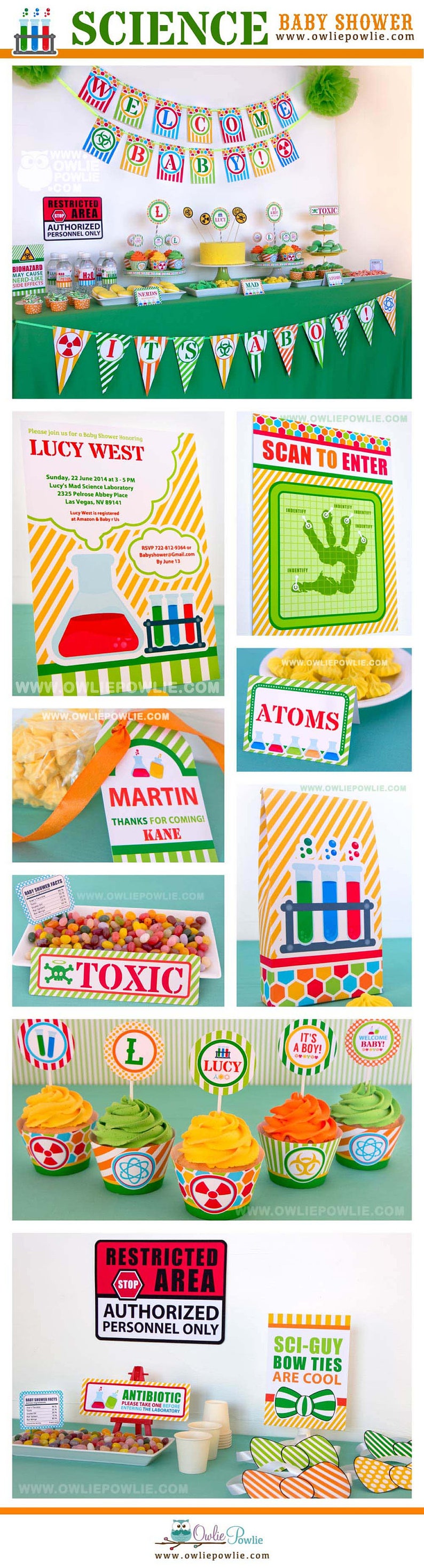 Science BABY Shower Party Printable Package & Invitation Etsy