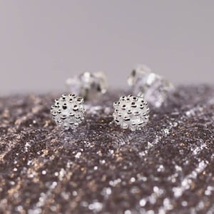 Stud earrings 925 silver, sterling silver, ball, flower, dandelion, abstract, small stud earrings