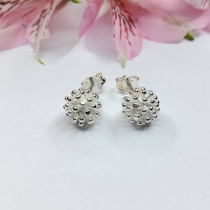 Dandelion earrings large 925 silver round