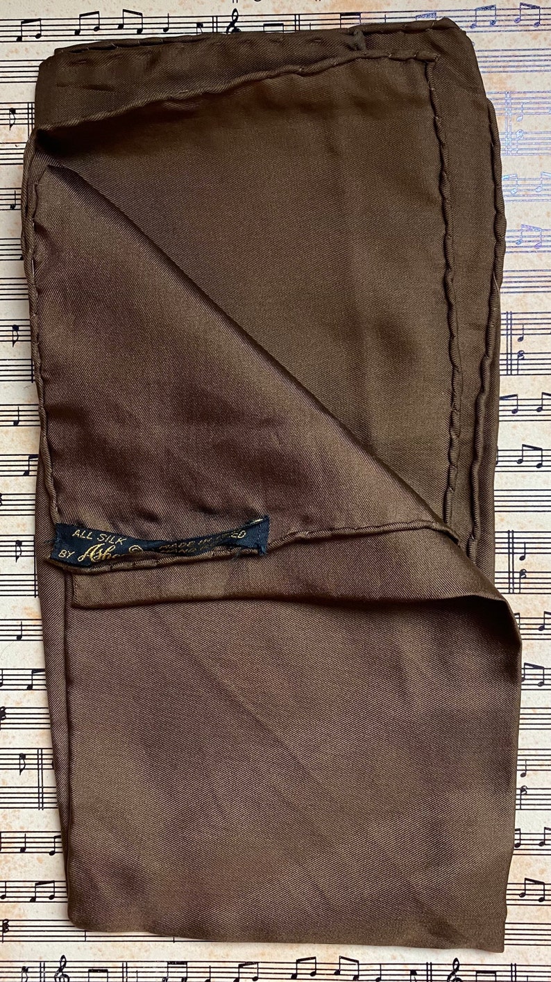 Vintage 60\u2019s Brown Pocket Square