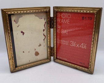 Double Photo Frame Picture Frames Folding Standing Hinged White 4x4 Double Photo Frame Picture Frames Folding Standing Hinged White 4x4
