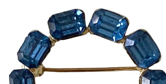 Blue Jeweled 60’s Vintage Brooch - image 3