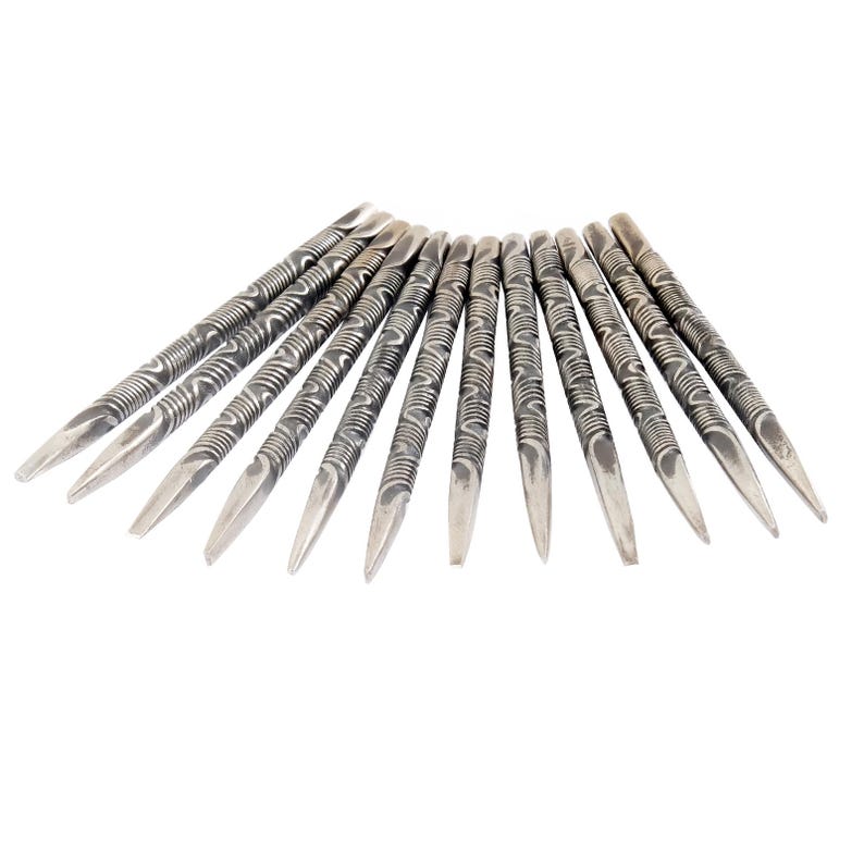 Handmade Metal Engraving Chisels, Chasing Repousse Tool Set, Top for Jeweler or Armorer Smith image 1