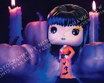 18x12 inch Glossy Poster Print - Elvira: "Mistress of the Dark" - Funko Pop Exclusive Rare Spooky Empire Action Figure Vinyl Toy Photography