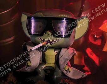 18x12 inch Glossy Poster Print - Gremlins - Retro Classic Movie: Custom Flasher Gremlin at Bar - Funko Pop Action Figure Toy Photography