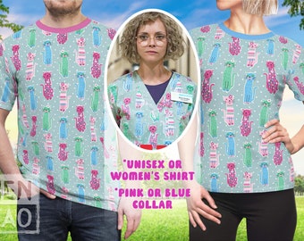 Unisex Cat Print Shirt | Misty Quigley Yellowjackets Inspired Replica All Over Print AOP | Cute Cartoon Animal Kitty Doodle Cosplay Top