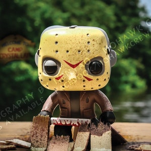 18x12 inch Glossy Poster Print - Friday the 13th: Jason Voorhees at Camp Crystal Lake - Horror Funko Pop Action Figure Toy Photography