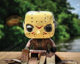 18x12 inch Glossy Poster Print - Friday the 13th: Jason Voorhees at Camp Crystal Lake - Horror Funko Pop Action Figure Toy Photography