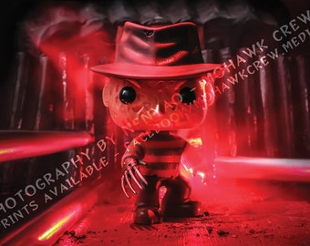 18x12 inch Glossy Poster Print - Nightmare on Elm Street: Freddy Krueger in Boiler Room - Horror Funko Pop Action Figure Toy Photography
