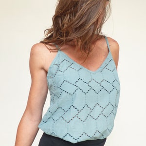 openwork embroidered top fine caraco adjustable strap summer beach