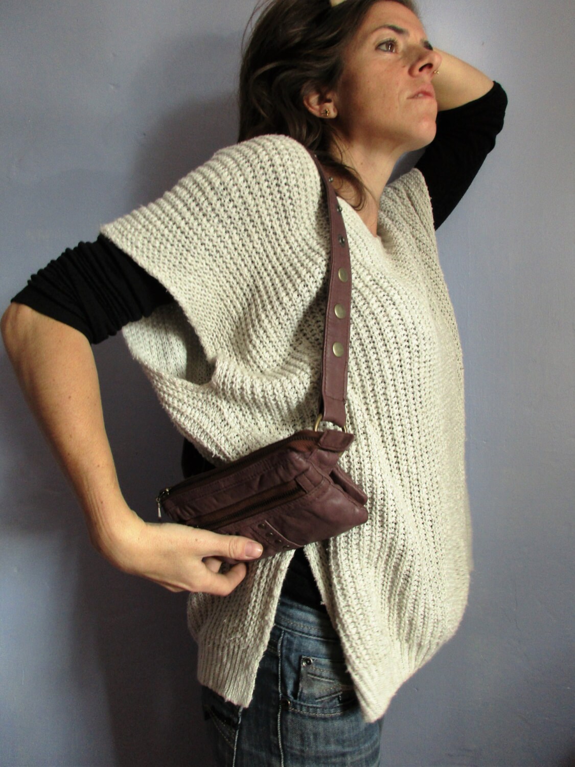 Studded Brown Leather Fanny Pack - Etsy Studded Brown Leather Fanny Pack - Etsy