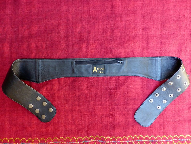 Ceinture Porte-monnaie En Cuir - Poche Secrète Zippée Anti-vol Pour Voyage, Argent Liquide, Bijoux