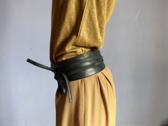 Ceinture Large Obi En Cuir Véritable Pour Femme - Beige - Taille Unique - Neuf Sans étiquette
