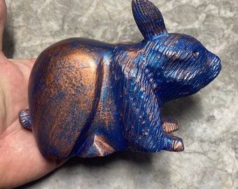 Painted Ironwood Rabbit Carving - Hand-Carved by Arizona Artist! 5"