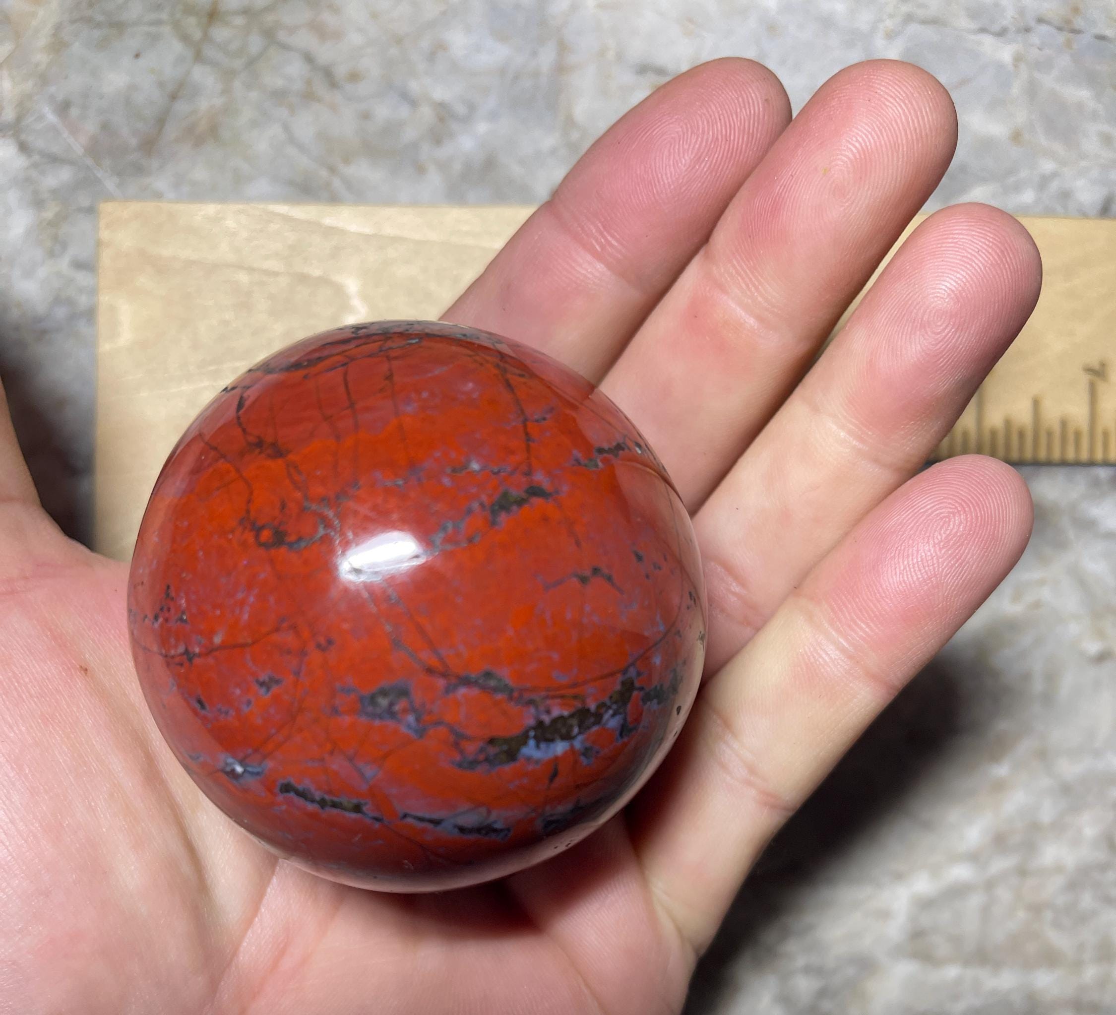Large Red Jasper 2.5" Sized Sphere! Awesome-Sauce! Blood of the Earth!