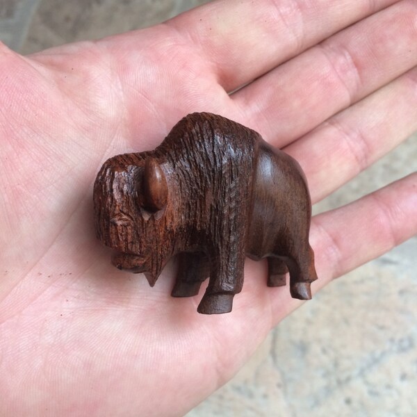 Ironwood Bison Wood Carving - Hand-Carved from Arizona Artist! 2"