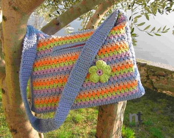 Crochet Bag Pattern "Borsetta Primavera", Crochet Tote Pattern, Crochet Shoulder Bag Pattern downloadable .per file
