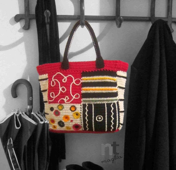 Crochet Bag Pattern "Borsetta Lucia" by NTmaglia, Crochet Tote Pattern, Crochet Purse Pattern downloadable .pdf file