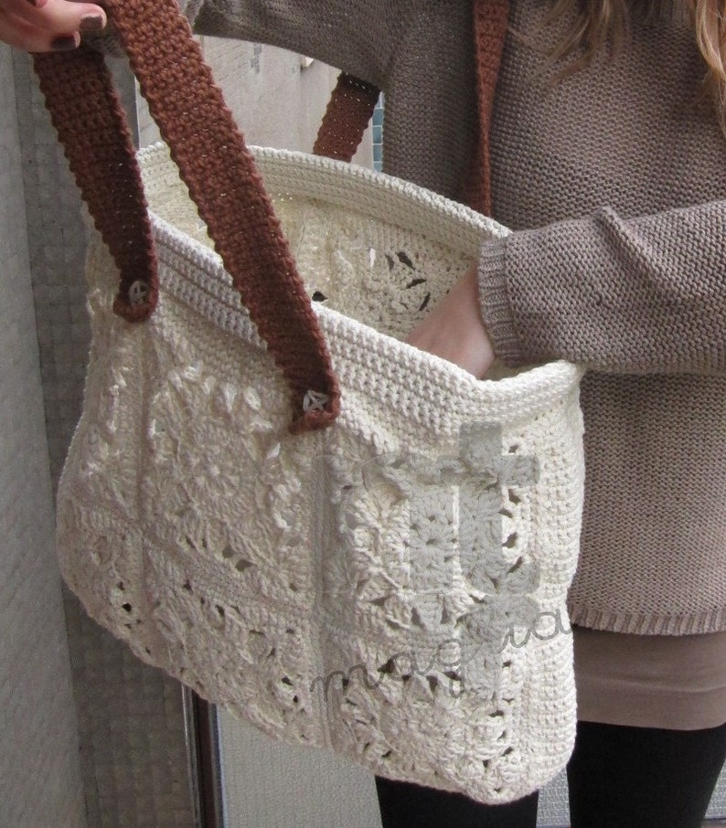 Crochet Bag Pattern Borsona Varenna by NTmaglia, Crochet Tote Pattern, Crochet Purse Pattern downloadable .pdf file image 4