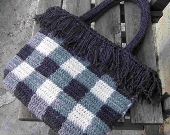 Frilly Plaid Tote Crochet downloadable pattern