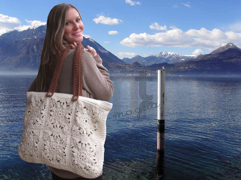 Crochet Bag Pattern Borsona Varenna by NTmaglia, Crochet Tote Pattern, Crochet Purse Pattern downloadable .pdf file image 1